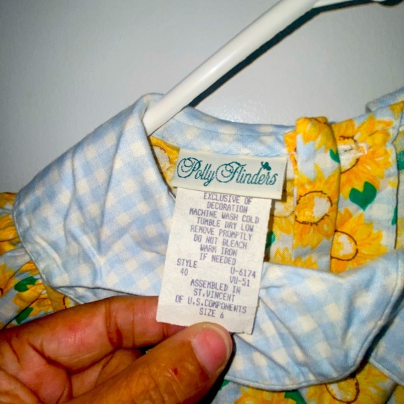 Vintage Polly Finders Girls Sunflower Dress Size 6 Good Condition - Picture 5 of 8